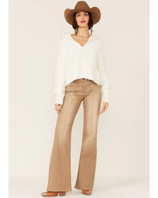 Revel Women's Sierra Collar Knit Long Sleeve Pullover Sweatshirt - Image 2