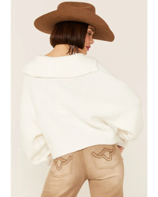 Revel Women's Sierra Collar Knit Long Sleeve Pullover Sweatshirt - Image 4