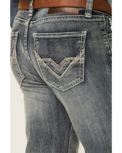 Rock & Roll Denim Men's Medium Vintage Wash Double Barrel Stretch Relaxed Straight Jeans -Optimal Clothing Store 2000360313 400 P2