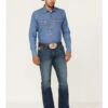 Cinch Men's Ian Dark Stonewash Performance Stretch Slim Bootcut Jeans -Optimal Clothing Store 2000362785 402 P1