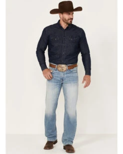 Cinch Men's Light Stonewash White Label Peformance Stretch Relaxed Straight Jeans