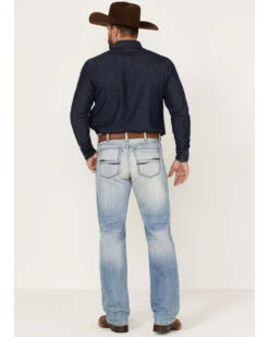 Cinch Men's Light Stonewash White Label Peformance Stretch Relaxed Straight Jeans -Optimal Clothing Store 2000362805 402 P3