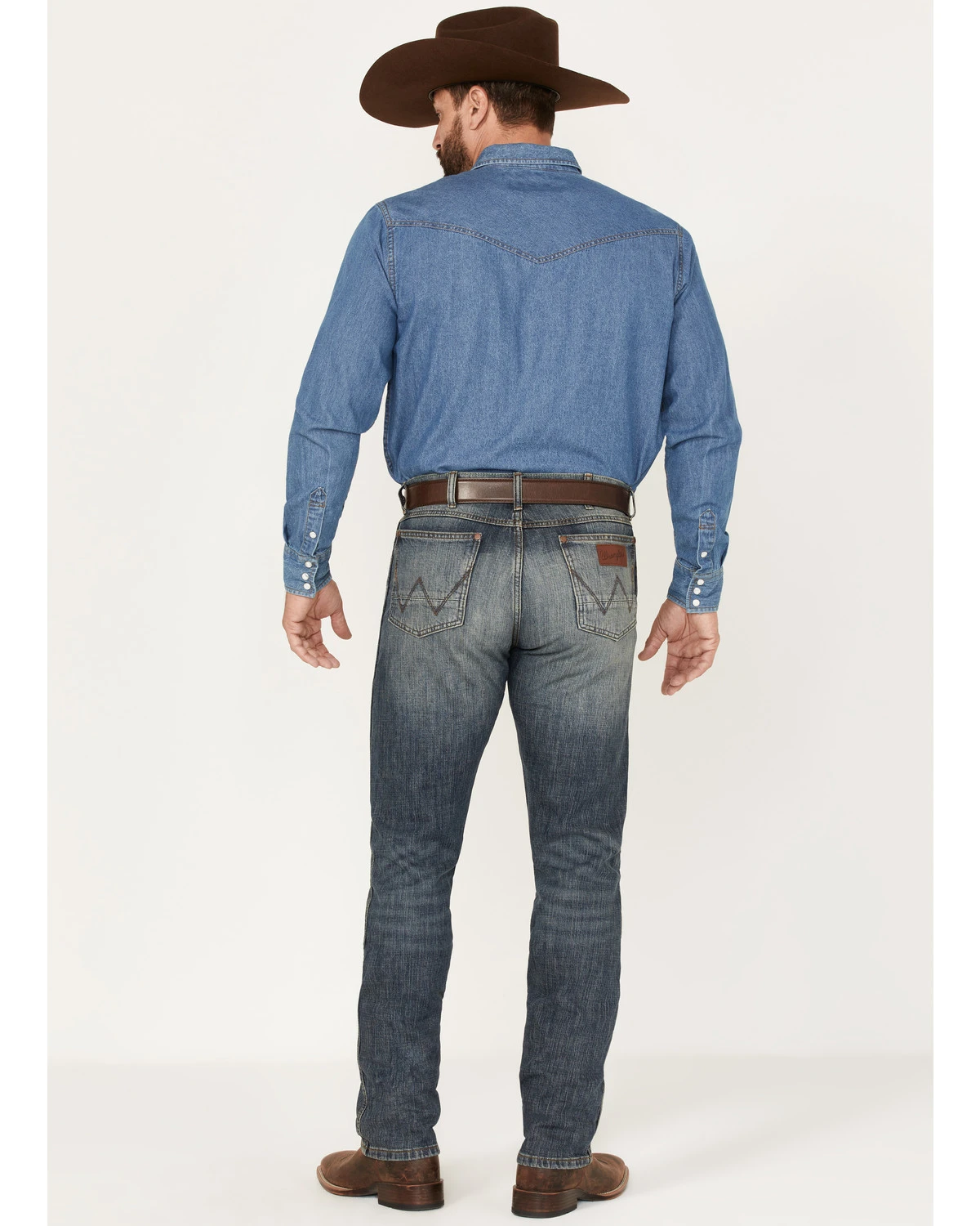 Wrangler Retro Men's Dark Knight Medium Wash Stretch Slim Straight Jeans 5 Wrangler Retro Men's Dark Knight Medium Wash Stretch Slim Straight Jeans - Image 3