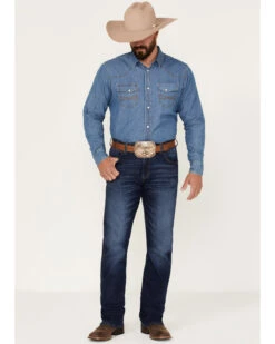 Wrangler Retro Men's Arvada Dark Wash Stretch Relaxed Bootcut Jeans