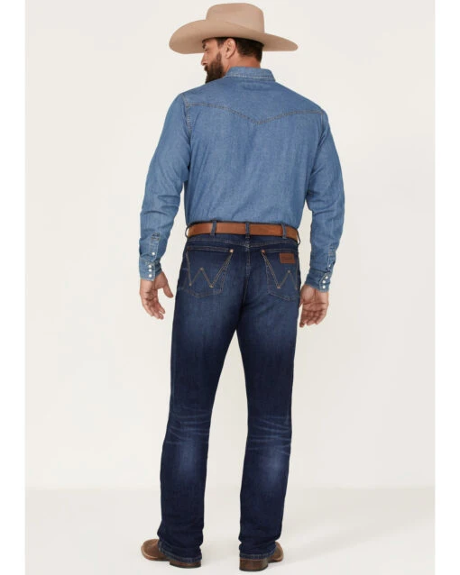 Wrangler Retro Men's Arvada Dark Wash Stretch Relaxed Bootcut Jeans - Image 3
