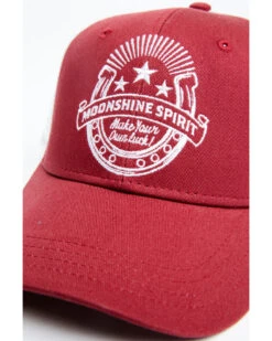 Moonshine Spirit Men's Red Horseshoe Embroidered Mesh-Back Ball Cap -Optimal Clothing Store 2000365163 600 P2