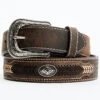 Cody James Men's Brown Southwestern Concho Belt With Lace Detail -Optimal Clothing Store 2000366773 200 P1