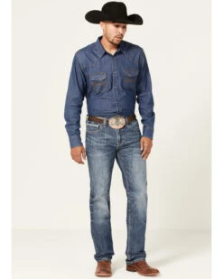 Rock & Roll Denim Men's Revolver Medium Wash Reflex Stretch Slim Straight Jeans -Optimal Clothing Store 2000367645 202 P3