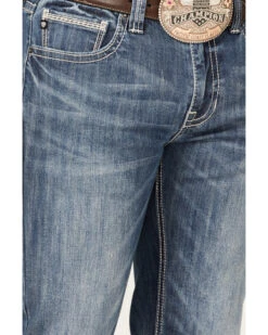 Rock & Roll Denim Men's Revolver Medium Wash Reflex Stretch Slim Straight Jeans -Optimal Clothing Store 2000367645 202 P4