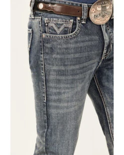 Rock & Roll Denim Men's Double Barrel Medium Wash Two Tone Raise Relaxed Straight Jeans -Optimal Clothing Store 2000367647 203 P4