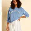 Billabong X Wrangler Women's On The Rise Surf City Graphic Sweatshirt -Optimal Clothing Store 2000368003 650 P1