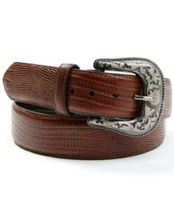 Lyntone Men's Lizard Print Leather Belt