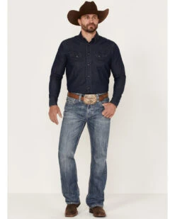 Rock & Roll Denim Men's Double Barrel Medium Wash Relaxed Straight Jeans -Optimal Clothing Store 2000368870 414 P3