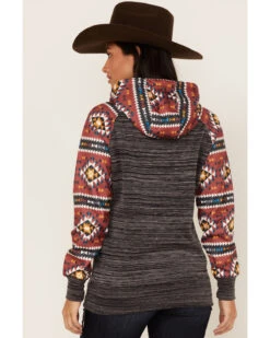 Hooey Women's Southwestern Contrast Print Summit Hoodie -Optimal Clothing Store 2000369085 022 P4
