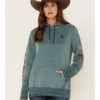 Hooey Women's Southwestern Contrast Print Canyon Hoodie