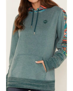 Hooey Women's Southwestern Contrast Print Canyon Hoodie -Optimal Clothing Store 2000369088 442 P3