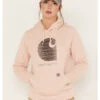 Carhartt Women's Rain Defender Relaxed Fit Midweight Logo Graphic Hoodie -Optimal Clothing Store 2000370148 662 P1
