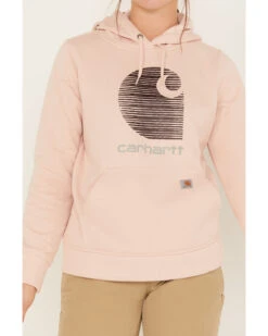 Carhartt Women's Rain Defender Relaxed Fit Midweight Logo Graphic Hoodie -Optimal Clothing Store 2000370148 662 P3