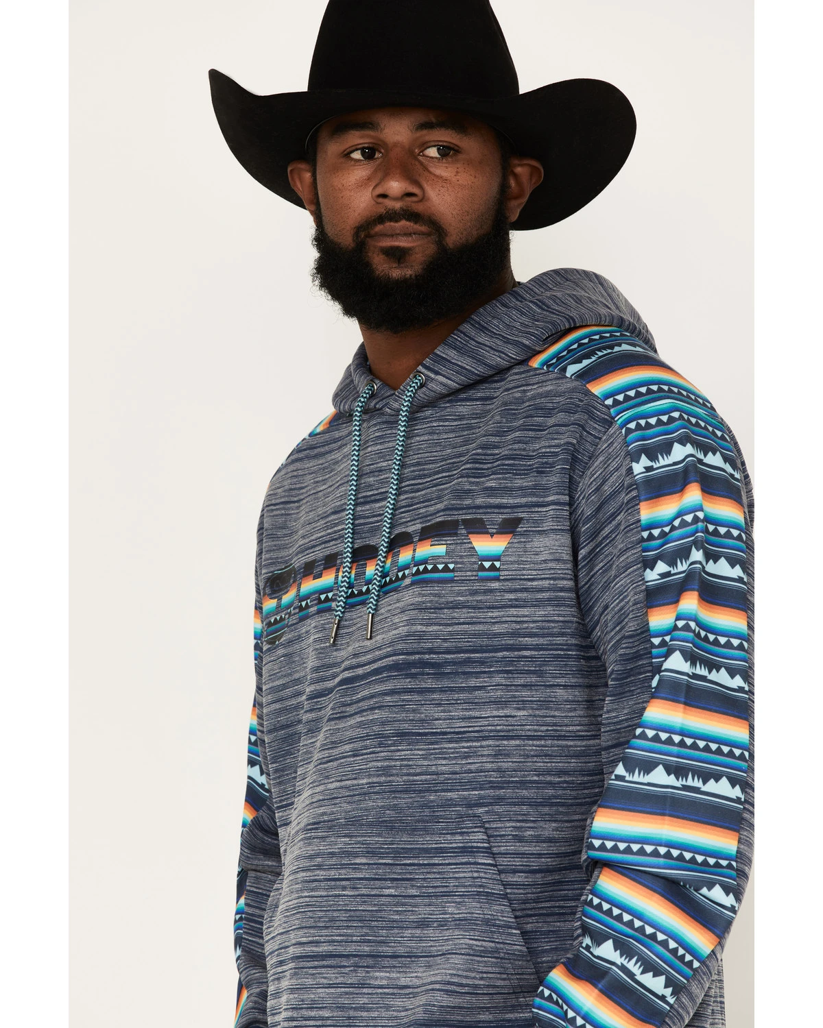 Hooey Men's Stripe Landscape Logo Hooded Sweatshirt 4 Hooey Men's Stripe Landscape Logo Hooded Sweatshirt - Image 2