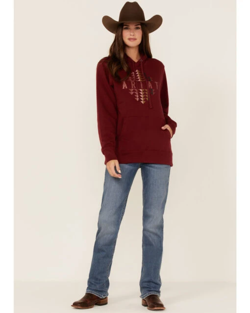Ariat Women's R.E.A.L. Southwestern Beartooth Logo Graphic Hoodie - Image 2