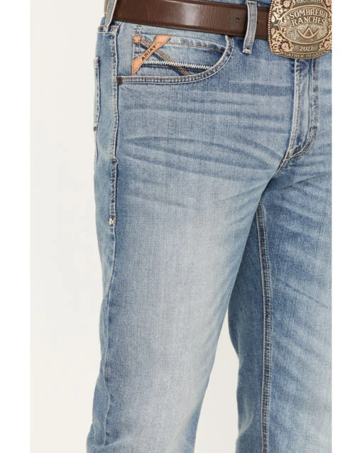 Ariat Men's M4 Orleans Abel Light Wash Stretch Relaxed Straight Jeans - Image 2