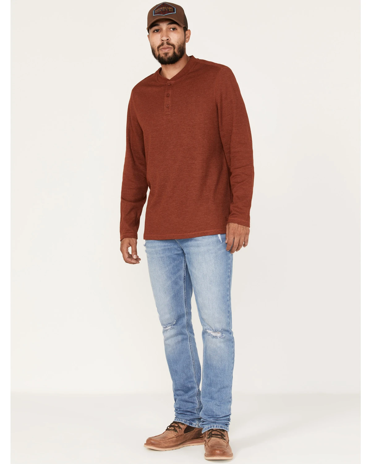 Brothers & Sons Men's Arizona Light Wash Distressed Stretch Slim Straight Jeans 3 Brothers & Sons Men's Arizona Light Wash Distressed Stretch Slim Straight Jeans