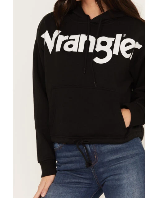 Wrangler Retro Women's Bold Logo Cropped Hoodie - Image 3
