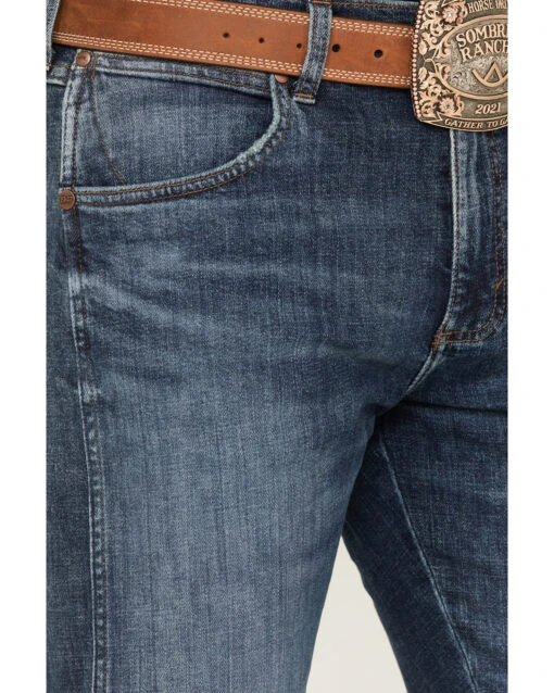 Wrangler Retro Men's 88MWP Enerjean Dark Wash Slim Straight Stretch Denim Jeans - Image 2