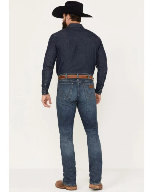 Wrangler Retro Men's 88MWP Enerjean Dark Wash Slim Straight Stretch Denim Jeans - Image 3