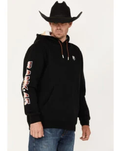 RANK 45 Men's Smoke On Striped Logo Sleeve Hooded Sweatshirt -Optimal Clothing Store 2000374700 001 P2