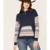 RANK 45 Women's Stripe Contrast Hooded Pullover -Optimal Clothing Store 2000374967 410 P1