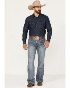 Rock & Roll Denim Men's Relaxed Fit Ladder Stitch Bootcut Jeans -Optimal Clothing Store 2000375482 414 P3