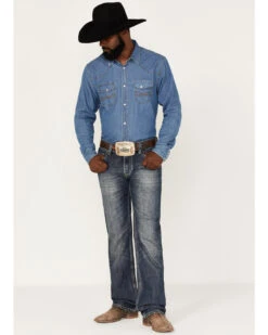 Rock & Roll Denim Men's Pistol Medium Vintage Wash Straight Jeans -Optimal Clothing Store 2000375487 414 P3