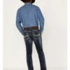 Rock & Roll Denim Men's Rifle Dark Wash Vintage Reflex Slim Stretch Skinny Jeans -Optimal Clothing Store 2000375489 416 P1