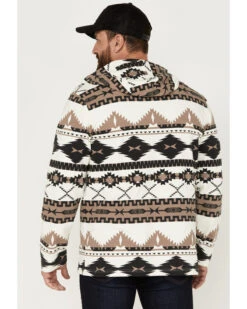 Powder River Outfitters Men's 1/4 Zip Southwestern Print Hooded Sweatshirt -Optimal Clothing Store 2000376230 101 P4