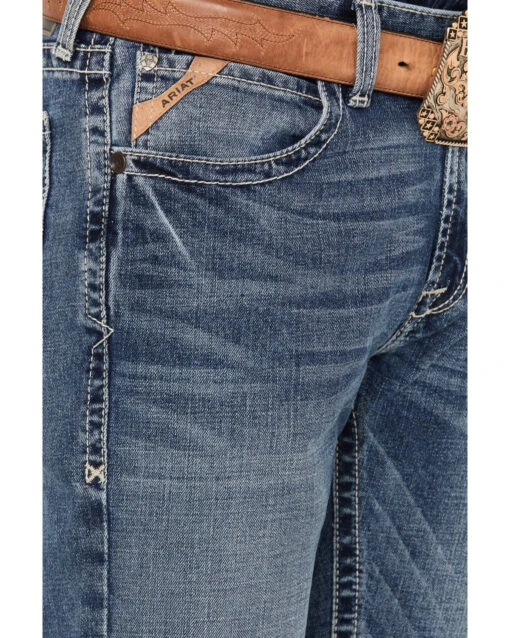 Ariat Men's M5 Fargo Bauer Medium Wash Low Rise Straight Leg Stretch Denim Jeans - Image 2