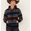 RANK 45 Women's Serape Stripe Plush Fleece Hoodie -Optimal Clothing Store 2000380744 001 P1