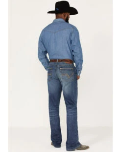 Rock 47 By Wrangler Men's Marina Del Ray Medium / Dark Wash Slim Bootcut Stretch Denim Jeans -Optimal Clothing Store 2000384276 400 P3
