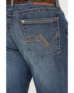 Rock 47 By Wrangler Men's Marina Del Ray Medium / Dark Wash Slim Bootcut Stretch Denim Jeans -Optimal Clothing Store 2000384276 400 P4