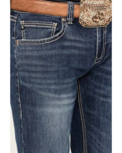 Rock & Roll Denim Men's Medium Wash Straight Reflex Denim Jeans -Optimal Clothing Store 2000386196 414 P4