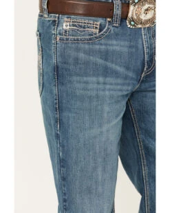 Rock & Roll Denim Men's Double Barrel Medium Wash Relaxed Straight Jeans -Optimal Clothing Store 2000386202 414 P4