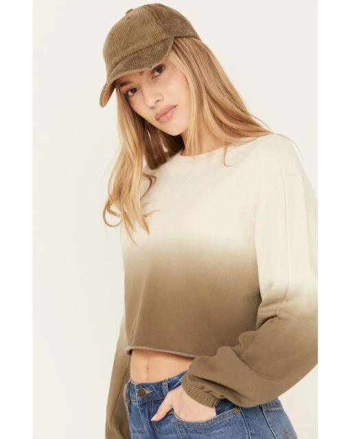 Cleo + Wolf Women's Ombre Cropped Dolman Sweatshirt - Image 2