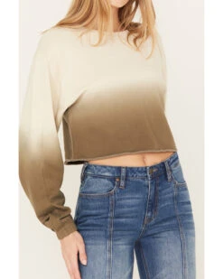 Cleo + Wolf Women's Ombre Cropped Dolman Sweatshirt -Optimal Clothing Store 2000386289 343 P3