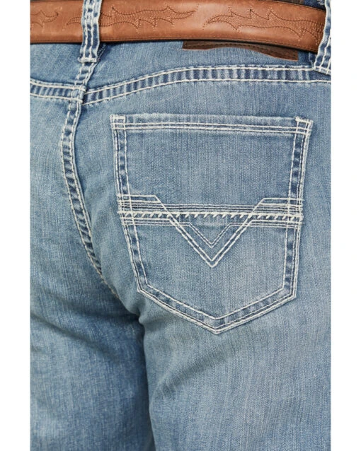 Rock & Roll Denim Men's Double Barrel Light Vintage Wash Relaxed Straight Stretch Jeans - Image 2