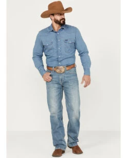 Rock & Roll Denim Men's Double Barrel Light Vintage Wash Relaxed Straight Stretch Jeans -Optimal Clothing Store 2000387623 412 P3