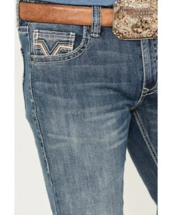 Rock & Roll Denim Men's Revolver Light Vintage Wash Slim Straight Stretch Reflex Denim Jeans -Optimal Clothing Store 2000387627 412 P4