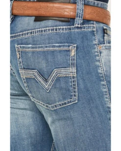 Rock & Roll Denim Men's Rifle Medium Vintage Wash Skinny Stretch ReFlex Denim Jeans -Optimal Clothing Store 2000387630 414 P2