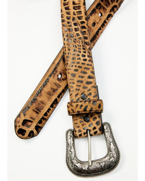 Cody James Men's Crocodile Embossed Tonal Stitch Belt - Image 2