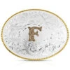 Montana Silversmiths Classic Western Oval Two-Tone Initial Belt Buckle - F -Optimal Clothing Store 2000396047 040 P1