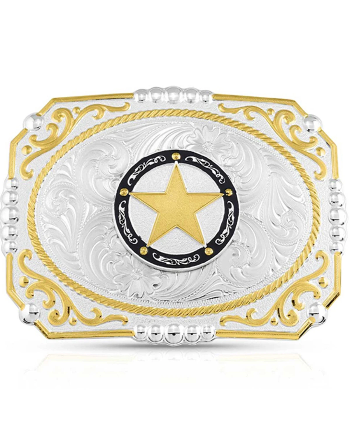 Montana Silversmiths Two-Tone Cowboy Cameo Star Belt Buckle 3 Montana Silversmiths Two-Tone Cowboy Cameo Star Belt Buckle